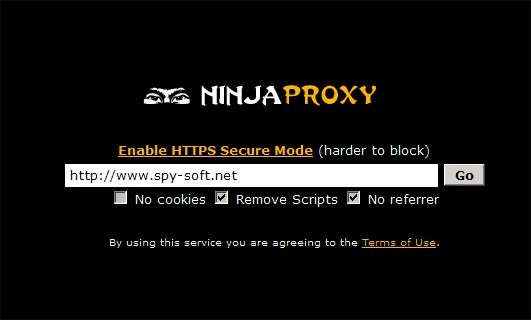 Бесплатный CGI прокси Ninja Cloak