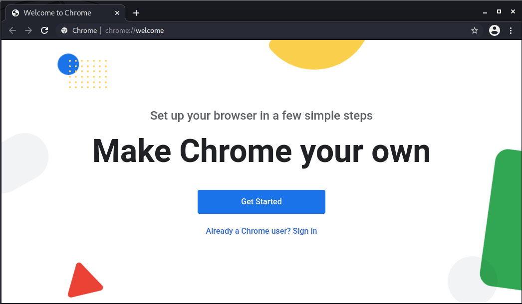 Google Chrome установлен и работает в Kali Linux