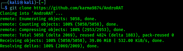 Установка AndroRAT GitHub на Kali Linux