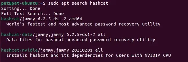 Установка Hashcat Ubuntu APT