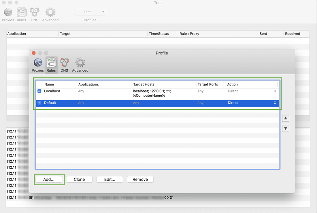 Использование Proxifier Mac OS