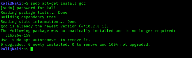 Установка GCC Kali Linux