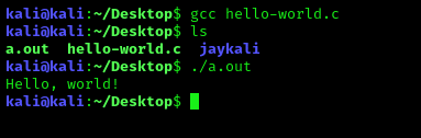 Запуск программы C Kali Linux