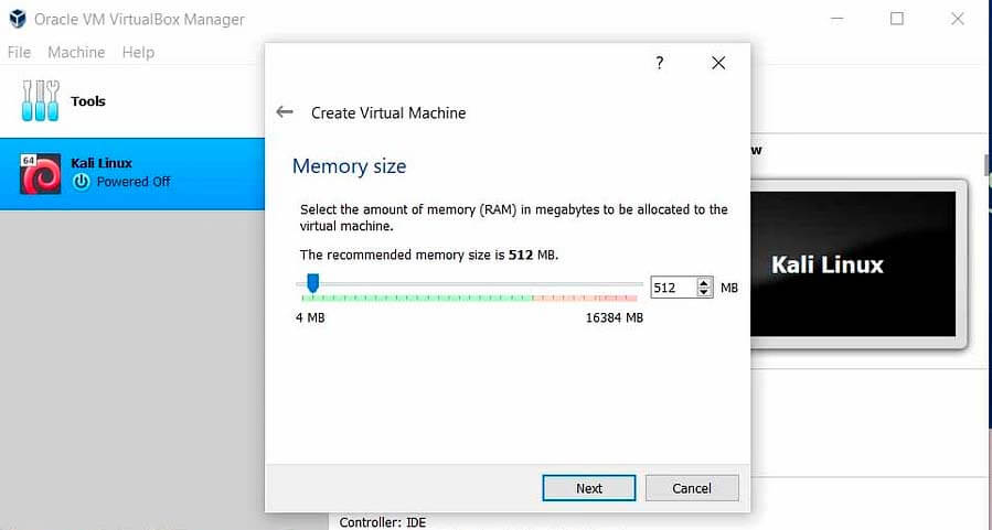 Настройка памяти Metasploitable VirtualBox