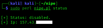 Использование NIPE на Kali Linux