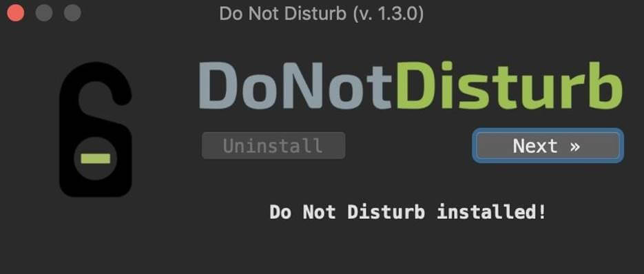 Страница зУстановка Do Not Disturbагрузки утилиты Do Not Disturb