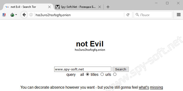 Tor поисковик not Evil