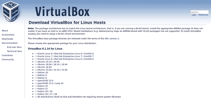 Скачать VirtualBox на Kali Linux