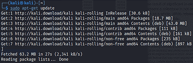 Обновление Kali Linux для установки Volatility 